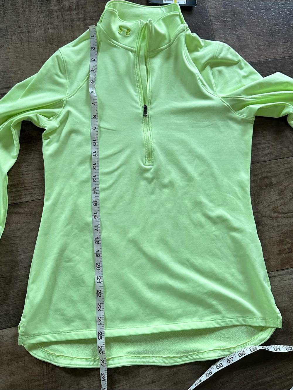 New Under Armour cold gear neon yellow/green half zip - Picture 6 of 11